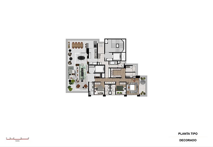 Ágia Faria Lima | 231 a 465 m² - 3 ou 4 Suítes Duplex e Cobertura | Planta Tipo Decorado